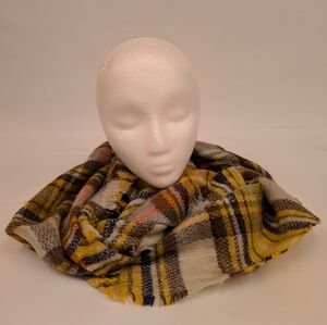 70s colors Yellow and brown super soft infinity scarf